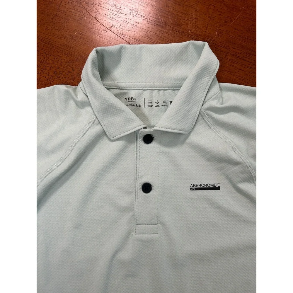 Abercrombie YPB Polo Shirt Boys 15/16 Light Green Performance Activewear